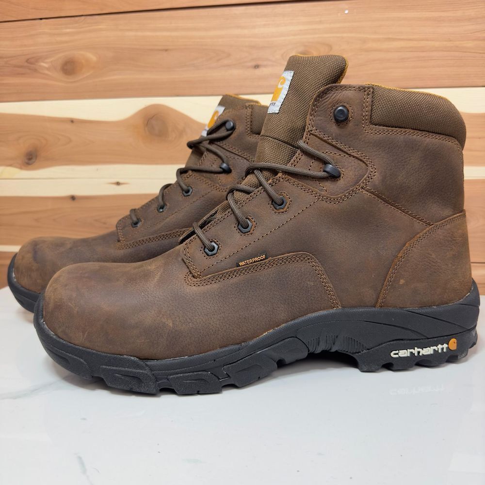 Carhartt Men's 6-Inch Leather Bison Brown Waterproof‎ Work Hiker Size 14 - NEW